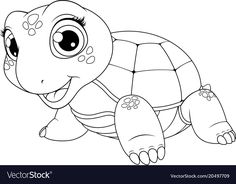 a cartoon turtle with big eyes