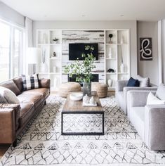 a living room filled with furniture and a flat screen tv mounted on a wall above a fireplace