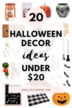 the words 20 halloween decor ideas under $ 20