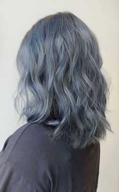 Slate Blue Hair Color, Smoky Blue Hair Color, Bluish Gray Hair, Light Blue Grey Hair, Dark Ashy Blue Hair, Dark Blue Gray Hair, Dark Silver Blue Hair