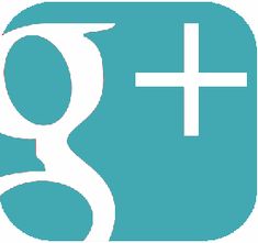 the google plus logo is shown in white on a light blue background with a cross above it
