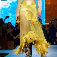 Host Pick Original $1200 Nwt - Inside Sticker Tag Only As Pictured, Used In Dvf Runway Show! Open To Reasonable Offers Dvf Diane Von Furstenberg Diane Von Furstenberg, Dvf Diane Von Furstenberg, Fringe Fashion, Yellow Skirt, Flowing Skirt, Diane Von, Von Furstenberg, Click Link, Moda Operandi