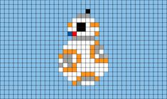 an orange and white penguin made out of squares