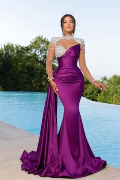 Schöne Abendkleider Lang mit Ärmel | Abiballkleider mit Glitzer Purple Prom Dress Mermaid, Prom Dresses Mermaid Long Sleeve, Purple Prom Dress Long, Long Sleeve Prom Dress Mermaid, Prom Dress High Neck, Long Sleeve Mermaid Prom Dress, Purple Prom, Prom Dress Long, Long Sleeve Prom