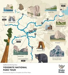 the yosemite national park tour map