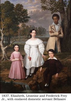 an image of three children in front of a painting with the words elizabeth, lonnie and prenderck fry