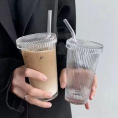 Glass Straw Cup, Glass Cup With Lid, Cup With Lid And Straw, Milk & Mocha, Cup With Lid, Milk Cup, Layer Design, Glass Straws