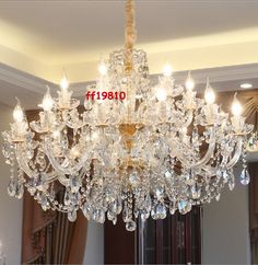 LED Crystal Chandelier Retro Palace Pendant Light Lobby Ceiling Lamp Fixture | eBay Candle Ceiling, Crystal Chandelier Living Room, Candlestick Chandelier, Pendant Lamps Bedroom, Stone Lighting, Bohemian Dining Room, Bedroom Pendant, Crystal Chandelier Lighting, Contemporary Chandelier