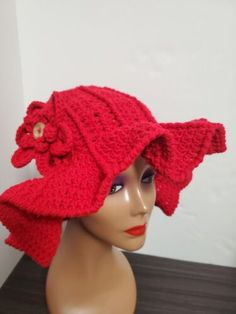 Summer Signs, Hippie Vibes, Crochet Fabric, Creative Things, Red Hat, Flower Clip, Red Hats, Hat Making, Fall Wardrobe