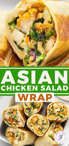 Chicken Teriyaki Wraps, Asian Chicken Wrap Recipes, Chinese Chicken Salad Wrap, Asian Chicken Salad Wrap, Easy Chicken Wraps Recipes, Teriyaki Chicken Wraps, Asian Wraps, General Tao Chicken, Easy Chicken Wrap