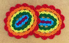 This is a fun crochet pattern for making rainbow oval coasters.
These coasters will be a lovely addition to your home décor or maybe a delightful gift 🎁

Most coasters are round or square so this one is unique in its' shape.

Size of a coaster is about 5.5 X 4.7 inches (14 X 12 cm). Coaster Pattern, Rainbow Crochet, Fun Crochet, Tutorial Crochet