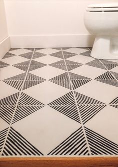 DIY Painted Stencil Tile Floors 