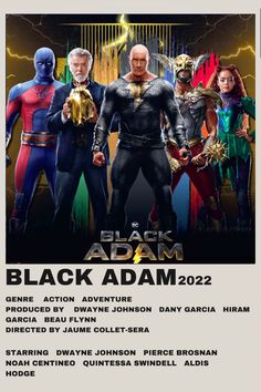 an advertisement for the upcoming black adam movie