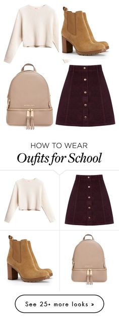 "Back to School" by mayadelpapaya on Polyvore featuring Oasis, Tory Burch and MICHAEL Michael Kors Rok Outfit, Skirt Winter, Outfits For School, 여름 스타일, Cute Skirt Outfits, Rock Outfit, Rock Outfits, Modieuze Outfits