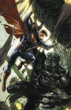 Superman vs Venom Superman Comic Art, Art Dc Comics, Action Comics, Superman Comic, Arte Dc Comics, Comics Art, Dc Comic, Batman And Superman