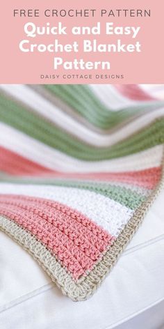 a crocheted blanket with text overlay that reads free crochet pattern quick and easy crochet blanket pattern
