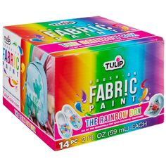 Tulip Color 14pk 2oz Brush-On Fabric Paint Kit Rainbow Tulip Fabric Paint, Tulip Colors, Fabric Paint Designs, Puff Paint, Painted Rainbow, Fabric Paint, Paint Markers, Paint Cans, Paint Kit