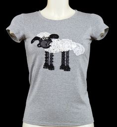 Funny #Shawn the Sheep make you playful! Pin it! #Lace #applique #t-shirt by #O Fashion Shawn The Sheep, Shaun The Sheep, The Lamb, The Sheep