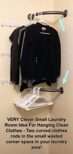an organized closet with clothes hanging on the wall and text describing how to clean your closet