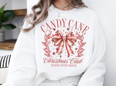 Candy Cane Christmas, Holiday Crewneck, Plus Size Christmas, Seasonal Wardrobe, Making Spirits Bright, Club Sweatshirts, Sweatshirt Christmas, Club Shirts, Presents For Friends