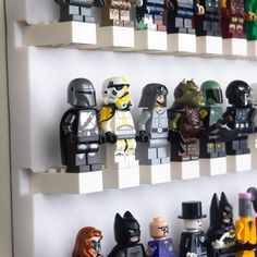 many legos are arranged on the wall to look like they're from star wars