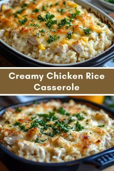 creamy chicken rice casserole is an easy and delicious side dish for any meal