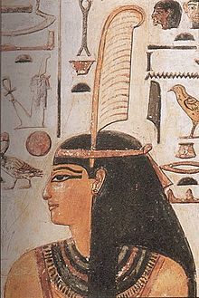 an ancient egyptian painting with birds and other items