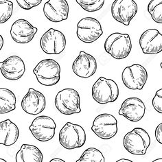 Chickpeas hand drawn vector seamless pattern. Isolated Vegetable engraved style background. Detailed vegetarian food drawing. Farm market product. Great for menu, packaging design, fabric , #Aff, #Vegetable, #Isolated, #engraved, #background, #style Vegetarian Food, Drawing Farm, Business Card Black, Style Background, Farm Market, Hand Drawn Vector, Food Drawing, Design Fabric