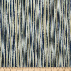 a blue and white striped fabric with vertical lines on the bottom, as well as a ruler