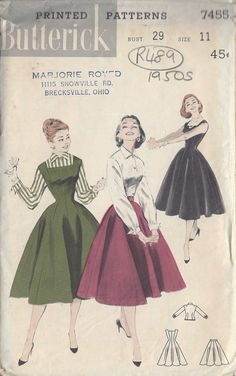an old fashion sewing pattern from the 1950's