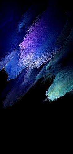 an abstract painting with blue, purple and green colors