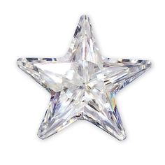 a crystal star ornament on a white background