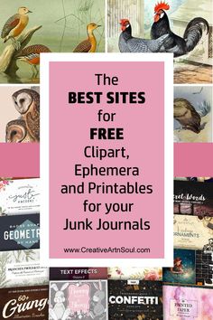 the best sites for free clipart, ephemera and printables for your junk journals