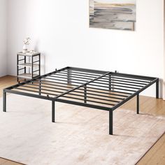 Whizmax 14 Inch King Low Profile and Heavy Duty Metal Platform Bed Frame, Non-Slip and Sturdy Metal Steel Slats, No Box Spring Needed, Black Black Bed Frame Full, Bed Frame No Box Spring, Low Profile Bed Frame, King Platform Bed Frame, Black Metal Bed Frame, Low Bed Frame, Black Metal Bed, Black Bed Frame, Metal Platform Bed Frame