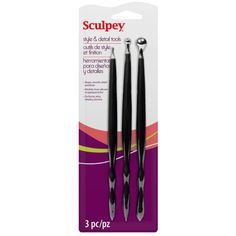 2 pc / pk sculpey black and white sharp - tipped tips