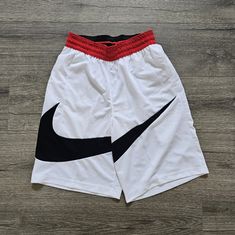 Nike Swoosh Dri-Fit Basketball White Shorts Mens Small. Brand New With Tags. Good Condition. Conceptual Fashion, Mens Mesh Shorts, Elite Shorts, Black Nike Shorts, Athletic Shorts Men, Nike Sweats, Basketball Clothes, Baggy Clothes, Nike Brand