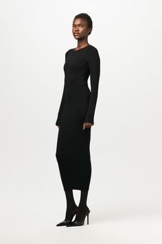 Our bodycon midi dress is an NW staple with its fitted long sleeves and boat neckline. Scooped cut in the back to add drama to the sophistication. Show off your hourglass figure with your fave heels, and own it when you make your entrance! NW Collection Import 95% Polyester, 5% Spandex Model wears size X-Small True to size This dress is double-lined Open Back Midi Dress, Timeless Dress, Bodycon Midi Dress, Own It, Bodycon Midi, Boat Neckline, Midi Dress Bodycon, Black Models, Black Charcoal