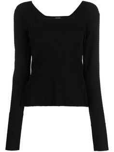 black fine ribbed square neck long sleeves Airport Fashion, Manche, Black Sweater Png, Sweater Png, Hogwarts Dr, Inspo Outfit, Malene Birger, By Malene Birger, Black Sweater