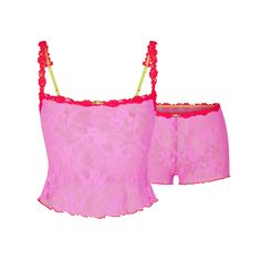 Sexy and flattering for your curves, this stretch lace set is a must for your wishlist. This two-piece set features lace trim and dainty rosette details to the adjustable scoop neck cami and fitted shorts. Comes specially packaged in a branded gift box. Fits true to size. Just Girly Things, Tap Shorts, Fitted Shorts, Cute Pjs, Lace Set, Lace Cami, Short Set, Lookbook Outfits, Dream Clothes