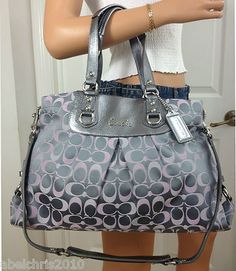 ===> http://www.brand-handbags.net <===More Gorgeous Handbag Collections -COACH ASHLEY LARGE GRAY PINK PURPLE SIGNATURE CARRYALL SHOULDER BAG PURSE Pinterest For Men, Cheap Handbags, Look Here, Purses Michael Kors, Up Girl