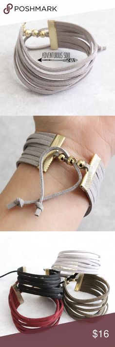 two different types of bracelets with gold and silver clasps on each one wrist