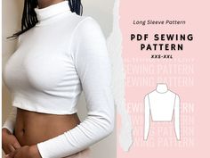 "Step into the world of fashion with our latest creation - a trendy turtleneck crop top with long sleeves sewing pattern. This stylish garment combines the comfort of a turtleneck with the modern twist of a crop top, giving you the perfect balance between sophistication and playfulness. Crafted with meticulous attention to detail, our sewing pattern offers step-by-step instructions, ensuring that even beginners can create this fashion-forward piece with ease. Embrace your creativity and elevate Sewing Turtleneck, Turtle Neck Sewing Pattern, Turtleneck Crop Top Outfit, Long Sleeve Top Pattern, Crop Top Sewing, Sleeves Sewing, Beginner Sewing Pattern, Crop Top Sewing Pattern, Loki Costume