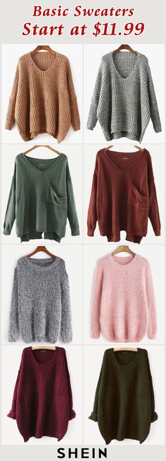 Basic sweaters start at $11.99! Teen Fashion, Basic Sweaters, Clothes Line, Fall Winter Outfits, Sweater Weather, Comfy Outfits, Christmas List, Women Style, Autumn Winter Fashion