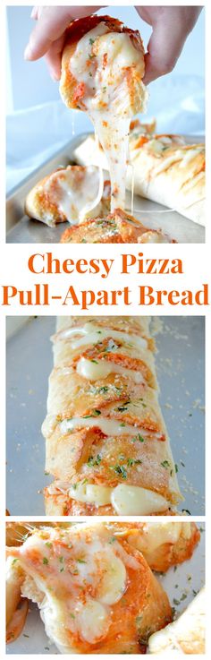 cheesy pizza pull - apart bread is an easy appetizer for the whole family