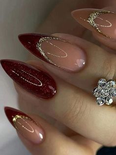 Unghie Sfumate, Classy Acrylic Nails, Pretty Gel Nails, Nagel Inspo, New Year's Nails, Elegant Nails, Chic Nails