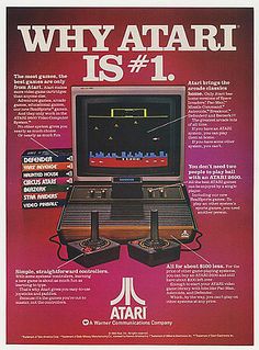 an advertisement for the atari is 1 game, with instructions on how to use it
