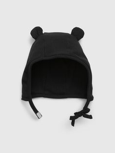 a black hat with ears on it