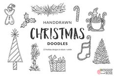 the hand drawn christmas doodles