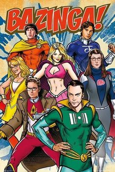 an image of the cover to comic book bazinga, featuring many superheros