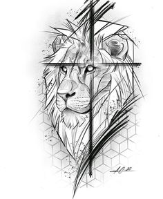 a cross with a lion's head on it